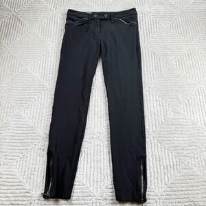 Plein Sud Trousers Womens 6 Black Wool Blend Slim Fit Goth Moto Edgy Italy Biker